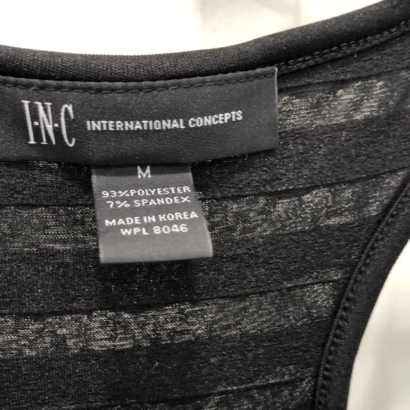 INC black ruffle racer back tank - Picture 3 of 4